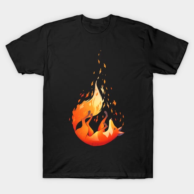 Falling Fox T-Shirt by Tobe_Fonseca